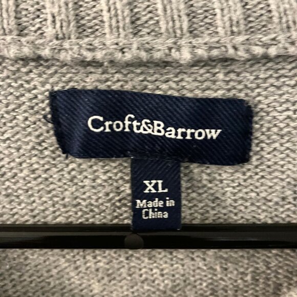 Men's Croft & Barrow Sweater size XL gray long sleeve crew neck - Picture 3 of 7
